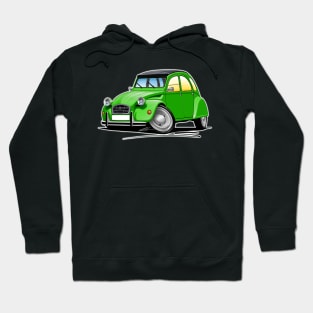 Citroen 2CV Green Classic Car Art Hoodie